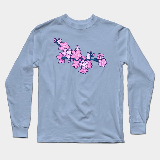 Sakura Bunnies Long Sleeve T-Shirt by veraphina